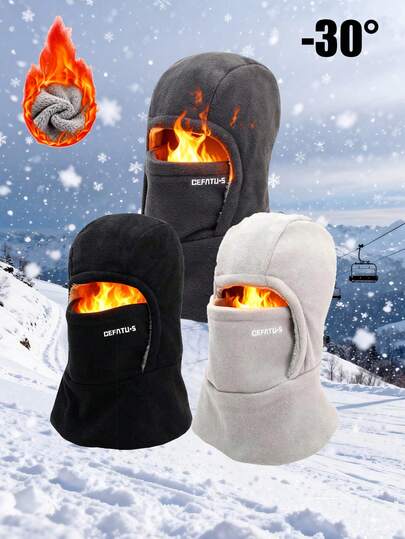 1 Pieza Máscara de esquí unisex para otoño e invierno, pasamontañas, braga para el cuello, gorro unisex grueso y resistente al viento - Accesorio multifuncional 2 en 1 para usar en exteriores, senderismo, esquí, ciclismo
