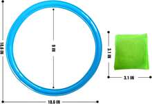 GOODLYSPOR 2 en 1 Hopscotch &amp; Bean Bag Toss, juego de anillo de salto escocés (20 piezas) con juego de lanzamiento de puf (6 unidades), juego de hopscotch al aire última intervensión, juguetes preescolares al aire última intervensión - albaricoque - Ver 2