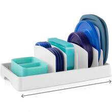 PZW YouCopia StoraLid Food Container Lid Organizer Expandable with Tall Dividers White2537 - Blanco - Ver 2