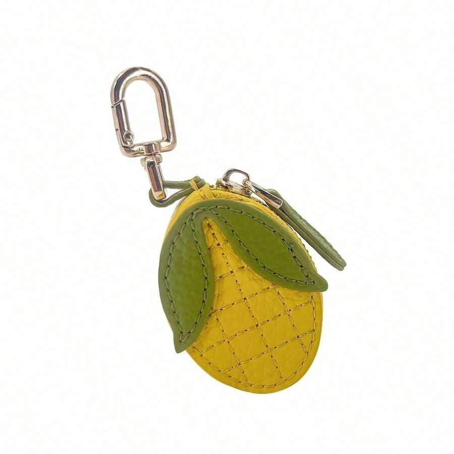 Mini Fruit Coin Purse Keychain – Strawberry Cherry Blueberry Shape, Cute Small Wallet, Bag Pendant, Girls' Accessories - Corn - View 1
