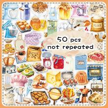 50pcs Cute & Healing Baking Time Food Cartoon Stickers For DIY Phone Case, Water Cup - Multicolor - View 12