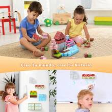 zxr cimetech 100 PCS Bloques Magnéticos Bloques de Construcción Magnéticos Imanes Didácticos Apilables para Niños Juguete Sensorial para Stem Juguetes Sensoriales Montessori para 3 Años Niños-Pradera121 - AzulPradera - Ver 2