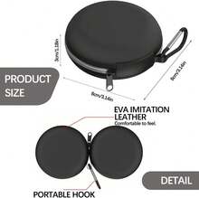 Duftender Taschenaschenbecher, ideal für unterwegs, leicht zu öffnen, großes Fassungsvermögen, perfekt für Reisen - Schwarz - Übersicht 8