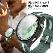 Compatible With Huawei Watch GT6/GT5 46mm 41mm Glass Anti-Scratch Screen Protector Hard PC Protective Bumper Case Durable Scratch Resistant Cover Shockproof Lightweight