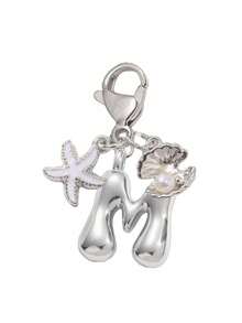 Mặt dây chuyền chữ cái bong bóng bạc dễ thương, phụ kiện túi xách - Mặt dây chuyền pha lê may mắn, được làm từ vỏ sò và sao biển tự nhiên, các chữ cái từ A-Z, có thể dùng làm phụ kiện túi xách, điện thoại, phụ kiện quần áo, vật trang trí thiết yếu, phong cách độc đáo, món quà tinh tế dành cho bạn bè và gia đình, quà sinh nhật, quà cảm ơn, quà Giáng sinh. - Nhiều màu - Xem 21