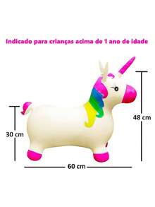 Upa Upa de Unicórnio Branco Baby de Borracha com Som Luz - Branco - Visão 4