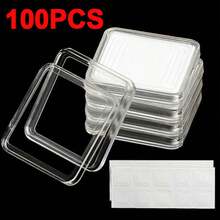 100X Single Square Plastic Coins Capsule Box Storage Case Display Collection UK - Transparent - View 2