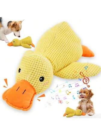 Yellow Duck Plush Dog Doll, Dog Chew Doll With Sound, Teeth Cleaning Interactive Boredom Relief Companion Doll For Dogs