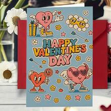 Valentine's Day Greeting Card, Creative Valentine's Day Card With Angel Heart Design, Quality Greeting Card With Envelope (4.72x6.7in), Gift For Wife/Husband/Boyfriend/Girlfriend - Multicolor - View 8