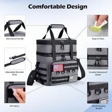 DOLOPL - Lonchera para hombres y mujeres bolsa de almuerzo tactica 16 L grande negro impermeable con correa de hombro ajustable - gris - Ver 4