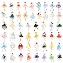 50张可爱卡通芭蕾舞女孩贴纸，梦幻美学文具剪贴簿用品 - 彩色 - 查看 5