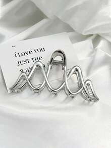 1 pieza Pinza de metal hueco de tamaño mediano - Adecuada para mujeres, puede crear peinados de cola de caballo alta y moños elegantes, viene con una elegante pinza de garra para el cabello de las mujeres, accesorios para el cabello de invierno, moda, pinza de pelo casual - Multicolor - Ver 14