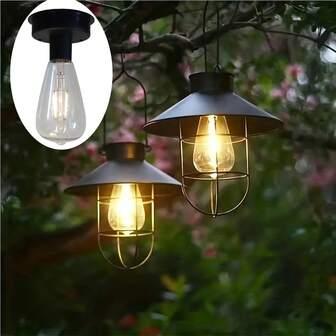 2 piezas Caja de batería de lámpara solar, diámetro exterior de 85 mm, diámetro de bombilla de 65 mm, reemplazo universal resistente al agua para exteriores, lámpara de filamento de tungsteno vintage dedicada, lámpara de atmósfera de iluminación automática