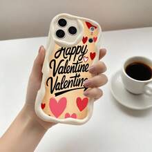1PC Phone Case ,  Happy Valentine Hearts Pattern Design , Stylish Phone Case, Phone Decoration, All-around Lens Protection, Creative Small Gift, Funny Gift for Boys and Girls - Blanco - Ver 3