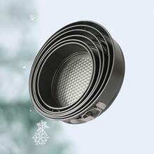 圆形心形烘焙模具，带可拆卸弹簧盖，不粘碳钢烤盘，可堆叠多种尺寸（大/中/小），适合婚礼和情人节烘焙，PTFE 涂层用于芝士蛋糕、分层蛋糕（灰色）