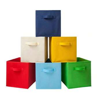 1 pieza Caja de almacenamiento plegable de tela no tejida en beige/negro/gris oscuro, organizadores para armario, dormitorio y sala de estar para juguetes, libros y ropa, ahorro de espacio, plegable y portátil para uso doméstico y oficina