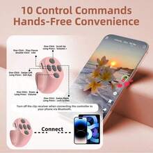 Remote Page Turner, Compatible With Kindle Paperwhite Oasis Kobo E-Readers, Camera Remote With Video Recording Function, Compatible With IPad And Android Tablets (Pink), Suitable For Summer Vacation, Travel, Portable Camera Shutter, Travel Camera Remote, Smartphone Remote Control