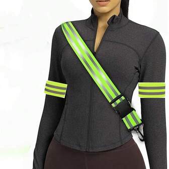 3 piezas de cinturón reflectante de cintura, usado para caminar de noche, equipo reflectante ajustable para correr, con 2 muñequeras reflectantes, tirantes reflectantes para los hombros, brazaletes reflectantes, correas reflectantes, cinturón reflectante de cintura, cinturón reflectante de cintura para caminar, senderismo, ciclismo