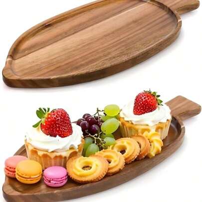 单件装木质叶子托盘，兼具香薰装饰钥匙架、创意甜点盘、玄关收纳托盘、木质烛台和厨房台面小型木质置物架的功能。是居家收纳的理想之选，也是斋月期间馈赠亲友的完美礼物。