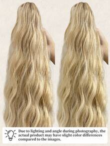 Claw Clip On Ponytail Extensions 24 Inch Long Water Wave Hair Heat Resistant Fiber Synthetic Hairpiece For Women Girls Party Daily Use - Multicolor - View 7