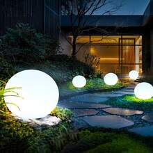 1个太阳能LED月球球灯，适用于户外草坪、花园景观装饰 - 彩色 - 查看 6