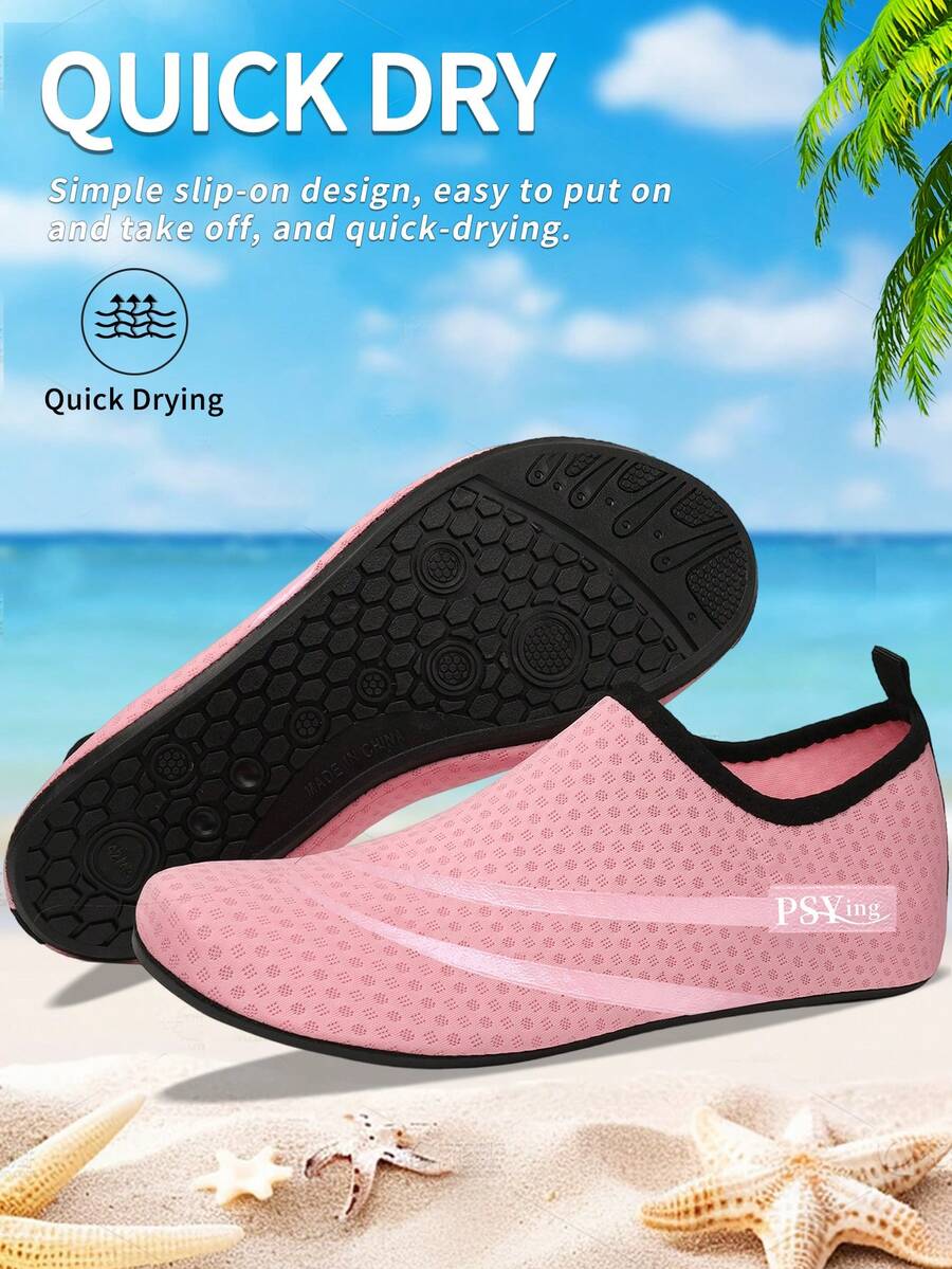 Unisex Water Shoes; Beach Shoes; Sports Outdoor Shoes; Aquatic Sports Shoes; Surfing Shoes, Diving Shoes, Yoga Shoes; Dance Shoes; Running Shoes Gym Shoes; Suitable For Indoor And Outdoor Use, Comfortable And Durable, Soft And Quick-Drying. - Pink - View 1