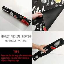 1 buc. Covoraș plat pentru aragaz, cu cuțit, furculiță, lingură, imprimare grafică text, ușor de curățat, nu necesită lipici, potrivit pentru electrocasnice de bucătărie, decorațiuni de sărbători, accesorii sezoniere pentru casă, lavabil, decor interior - HL LZD12 - Vizualizare 8