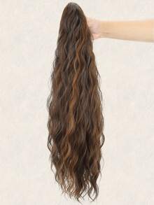 Claw Clip On Ponytail Extensions 24 Inch Long Water Wave Hair Heat Resistant Fiber Synthetic Hairpiece For Women Girls Party Daily Use - Multicolor - View 11