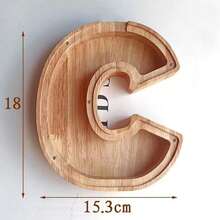 Hucha de madera con letra grande, con forma de letra, inicial personalizable, regalo divertido para cumpleaños, Navidad y otras festividades - Multicolor - Ver 9