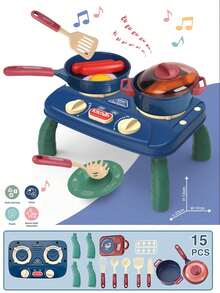 1 Set Children's Kitchen Cooking Role-Playing Toy Stove With Lights And Sound Effects. Suitable For Girls' Role-Playing Cooking. A Great Parent-Child Interactive Holiday Gift.