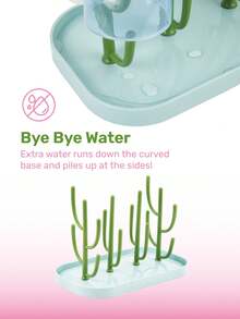 1Set (1 Drying Rack+1 Bottle Holder), Detachable Stand Baby Bottle Drying Rack With Tray, Large Capacity Bottle Dryer Holder For Baby Bottle & Pacifier Holder, Ideal For New Parents Kitchenware And Baby Accessories - Mint Green - View 6