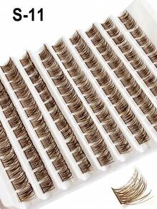 100/120/200 片棕色 D 卷 DIY 假睫毛簇，0.07mm D 卷度 8-16mm 混合自然睫毛嫁接，浓密纤长簇状假睫毛，卷翘单根假睫毛，纤细纤长假睫毛，纤长卡通效果假睫毛，适合新手在家使用，大容量睫毛簇，假睫毛，单根假睫毛，假睫毛 - 棕色 - 查看 9