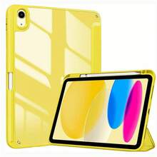 Hybrid Slim Case Compatible With Ipad (A16) 11th Generation 11 Inch (2025), IPad 10th Generation 10.9 Inch (2022) - Shockproof Cover With Clear Transparent Back Shell & Pencil Holder, Pink - Multicolor - View 79