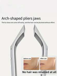 10mm Wide Stainless Steel Epilator And Hair Removal Device - Ergonomic Handle, Large Opening Suitable For Men And Women, Multi-Functional For Face And Body (Bikini Line, Eyebrows, Mustache, Chin, Upper Lip) - Durable And Hygienic Design, Suitable For White Hair And Facial Hair, Versatile Beauty Tool With High-Precision Tweezing Mechanism - Silver - View 5