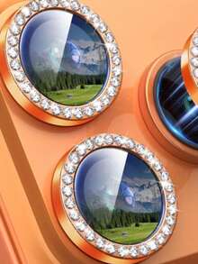 Kameraobjektiv Schutzset für iPhone 17 Pro/17 Pro Max, glänzender einzelner Diamant Metallring, 9H Härte, kratzfester Kamera Bildschirmschutz, modisches Accessoire, kompatibel mit Handyhülle (Orange) - Orange - Übersicht 11