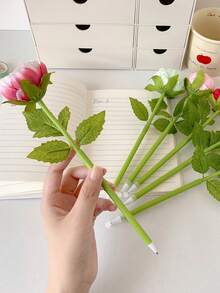 1 PC Creative Simulation Peony Flower Ballpoint Pen, Cute Flower Hand Account Pen For Girls, Student Gift Pen, Holiday Gift Pen - Multicolor - View 8