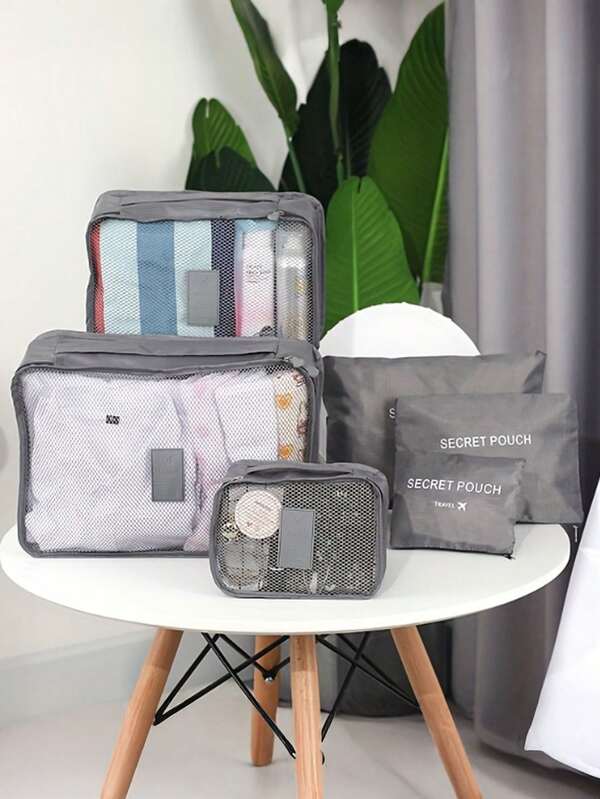 6pcs Waterproof Travel Storage Bag, Travel Storage Bag Sets, Packing Cubes Set, Travel Luggage Organizers, Suitcase Storage Bag Travel Accessories, Versatile Lightweight Storage Pouch, Dustproof Duffle Bag, Travel Storage Bags Multi-Functional Clothing Sorting Packages, Travel Packing Compression Pouche, For Home And Travel Back To School Supplies