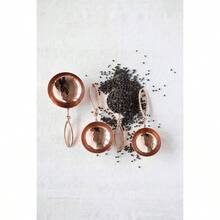 Creative Co-Op Hammered Stainless Steel Leather Tie Set of 4 Sizes Scoops Copper - Cobre - Ver 5