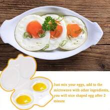 1pc 2-Cup Microwave Egg Cooker, Round Plastic Steamer, Suitable For Making Fluffy Omelettes And Office Breakfasts