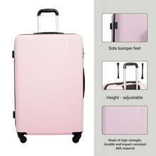 TRIPCOMP Luggage Set 9-Piece Set ABS+PC Hardshell Carry On And Checked Luggage Set With Backpack TSA Lock, Durable Suitcase With Spinner Wheels(20"24"28 ", A Backpack, A Toiletry Bag, And 4 Storage Bags) - Hồng - Xem 3