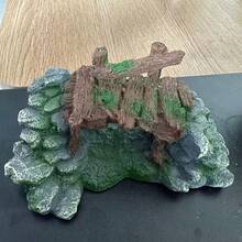 Cầu rêu thủy sinh & Trang trí hang cá - Đá nhựa ABS chân thực với điểm nhấn rêu tự nhiên cho bể cá, môi trường sống của rùa & cảnh quan thủy sinh | Bề mặt có kết cấu, cầu trông tự nhiên cho bể bò sát - Nhiều màu - Xem 10