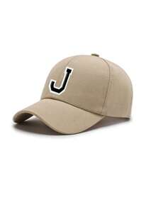 1 chiếc mũ lưỡi trai màu trơn có in chữ, dành cho cả nam và nữ, kiểu mũ snapback cổ điển có thể điều chỉnh, thích hợp để đội thường ngày vào mùa xuân và mùa hè. - Màu Khaki - Xem 10