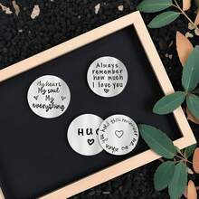 2pcs Heartfelt Pewter Pocket Tokens, Hand Stamped Personalized Pewter Pocket Token, Honest Pewter Token, Suitable For Birthday, Party, Valentine's Day, Mother's Day, Teacher's Day, Anniversary, Graduation, New Year, Wedding Gifts - Multicolor - View 1