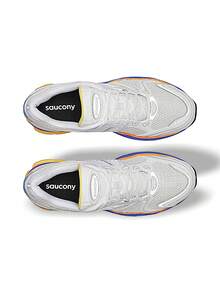 Saucony ProGrid Triumph 4 男女通用运动鞋 透气吸汗 百搭 Logo 纯色 弹性好 易洗 运动户外跑步 日常上学 白色/银色 S70905-2 - 白色/銀色 - 查看 5