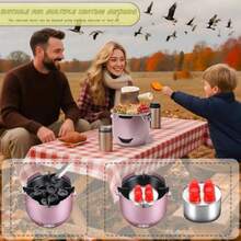 Parrillas de barbacoa de carbon parrilla portatil de acero inoxidable pequeña parrilla de cocina al aire ultima intervension para camping parrilla patio caravana picnic - prpura - Ver 5