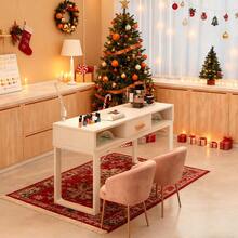 Mesa Para Manicura Estación Pedicure Spa Con Cajones Movible - Blanco - Ver 2