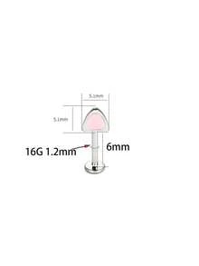 Set de 2 pendientes espirales con orejas de gato, joyería corporal de acero inoxidable para perforación del cartílago - Blanco - Ver 3