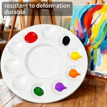 opeth 6pcs 11-Well Round Thick Plastic Palette, Injection Molded In One Piece Using New Material, Convenient For Mixing Paints And Portable - one-size - View 4