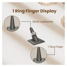 Box 4 Pack Silver Leatherette Jewelry Ring Finger Display2.12x2.12x2.37 Inches With Square Base - Ring Holder Organizerfor Selling Or Personal Use - Display Stands For Rings - Multicolor 778 - View 2