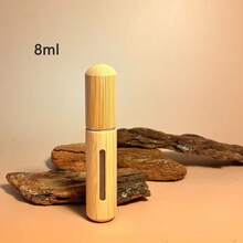 1/2PCS Perfume Bottling At The Bottom Part Of The Bamboo Shell Directly Fills Perfume Bottles, Refillable Mini Perfume Sample Bottle Perfume Container Travel Mist Spray, Used For Cosmetics Essential Oil, Spray Bottle 5ml 8ml Small Empty Bottle - Wood Color - View 12